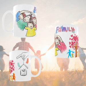 Ceramic mug with a family design 11oz