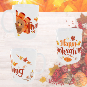 Ceramic Mug with a Thanksgiving Design - 11oz